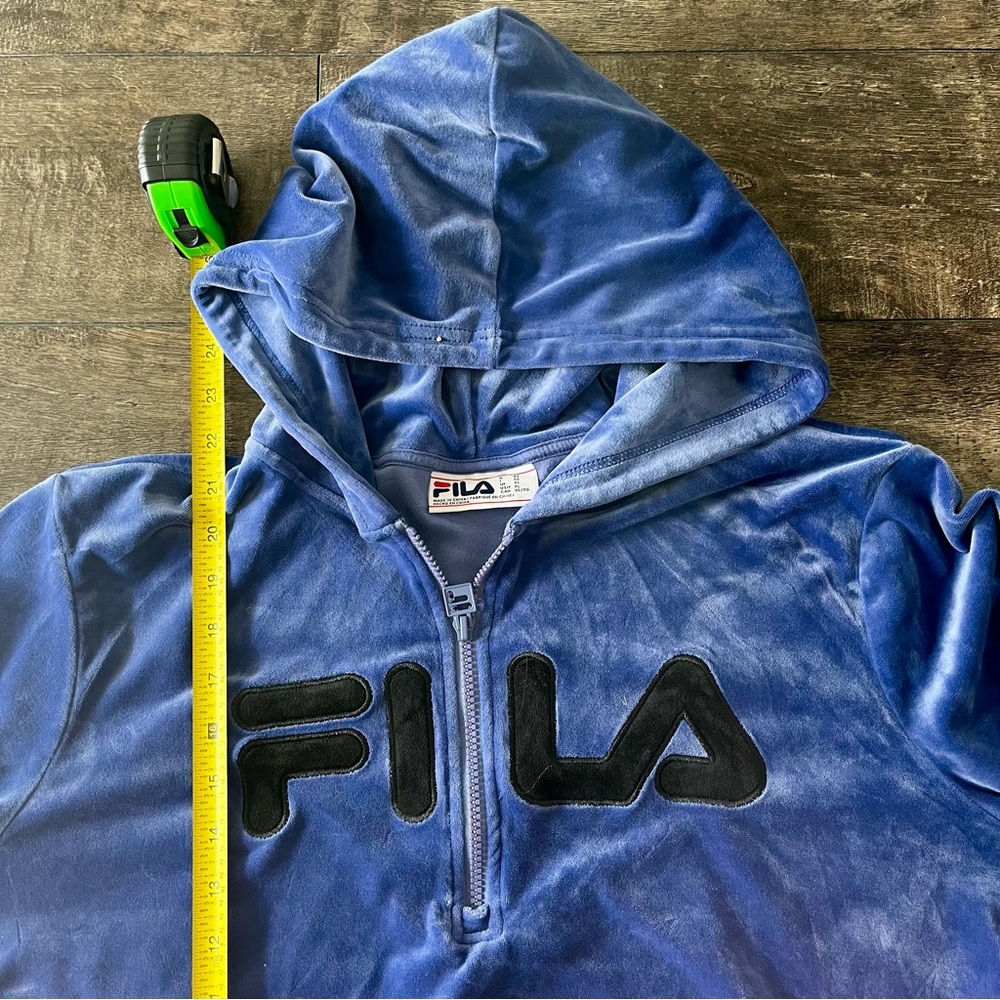 FILA Women’s velour / velvet hoodie / sweatshirt - Picture 5 of 7